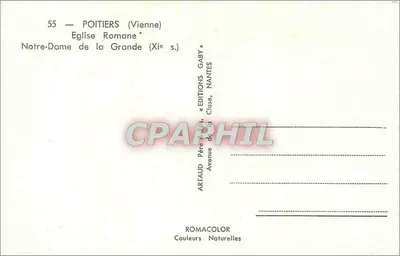Poitiers (Vienne) — Katedra Romaneska Notre-Dame de la Grande (XI w.) — Wydawnictwo Gaby, Nantes — Rewers