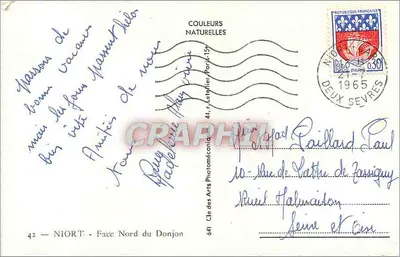 Niort - Cité des Arts - Face Norte do Donjon — editor Cap, n°641 — Verso