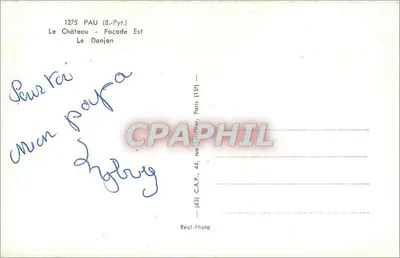 Pau (Bajas-Pirineos) — El Castillo - Fachada Este (Le Danjon) — C.A.P. París (159) — Reverso