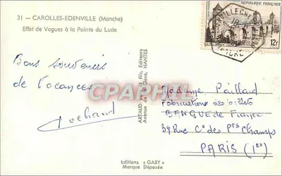Efecto de olas en la Punta del Lude — Carolles-Edenville (Manche) — Ediciones Gaby — Reverso