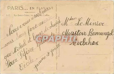 Paris — O Sacré-Cœur visto da rue de Laffitte — Éditions Laffite, n°112 — Verso