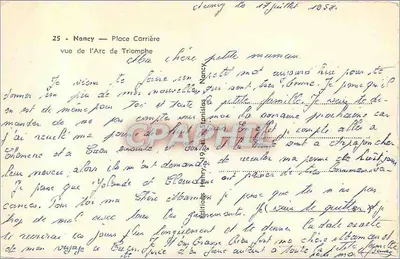 Nancy — Place Carrière — widok z Arki Triumfu — wydawca BORDER — Rewers
