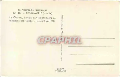 Castelo de Tourlaville — Normandie pittoresque — Edit. Normandés, Le Tubey — Verso