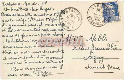 CABOURG — A Praia — editor A.A.216 — Verso