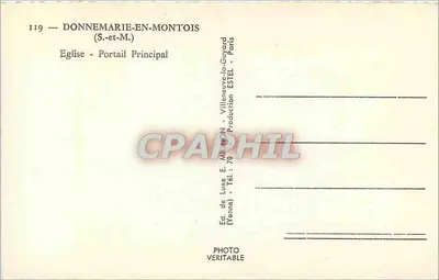 Donnemarie-en-Montois — Igreja - Portal Principal — E. Mignoy — Verso