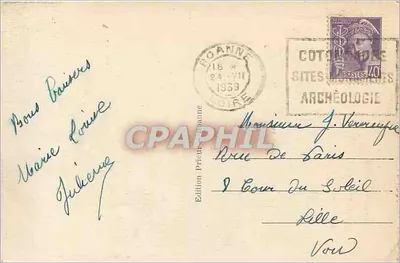 Okręgi Roanne — Widok Loary w St-Maurice — Wydawnictwo Prieur Roanne, nr 4 — Rewers