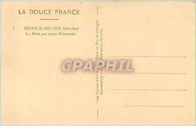 Mont-Saint-Michel — Mont podczas równonocy — Les Éditions d'Art Yvon, Paryż — Rewers