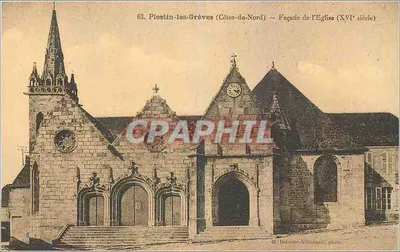 Piestin-les-Grèves (Côtes-du-Nord) — Facha da Igreja (século XVI) — M. Delorme-Villedamie, foto.