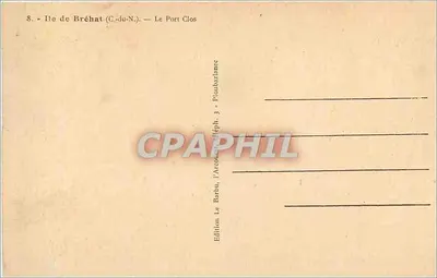 Porto Clos — Ilha de Bréhat (C.-du-N.) — Edição Le Barbou — Verso