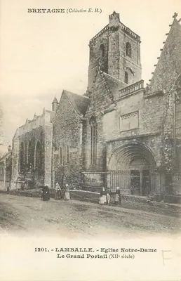 Lamballe - Igreja de Nossa Senhora, O Grande Portal (século XII) — Coleção E.H. — n° 1201