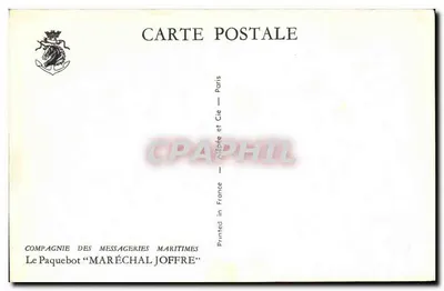 O navio de passageiros "Maréchal Joffre" — desenho — Companhia das Messagerias Marítimas — Verso