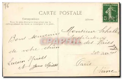 Le Havre — Partida para a América do navio 'La Touraine' — Editor E.P.D. n°601 — Verso