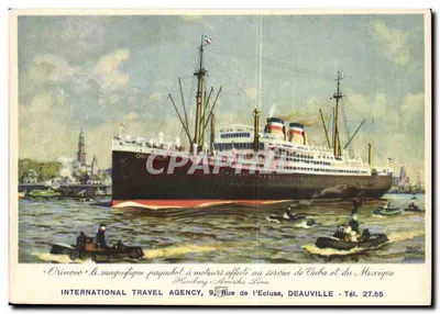 O navio Orinoco — Hamburg-Amerika Linie — editor International Travel Agency, Deauville