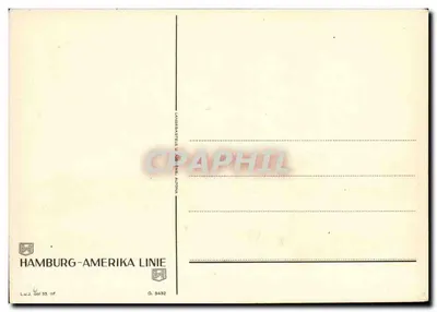 O navio Orinoco — Hamburg-Amerika Linie — editor International Travel Agency, Deauville — Verso