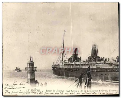Le Havre — Saída do Steamer « La Savoie » da Companhia Geral Transatlântica — ND. Poot