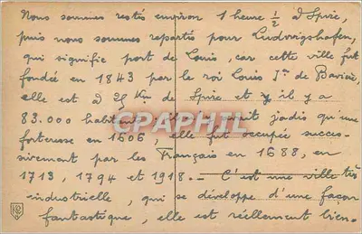 Ludwigshafen a. Rh. — Oberes Rheinufer — widok panoramiczny z budynkami i nabrzeżem — wydawca nieznany — Rewers