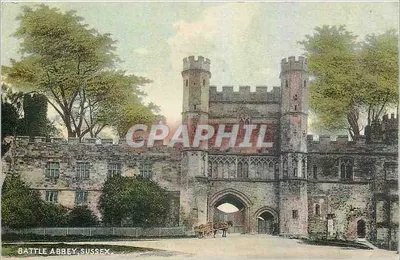 Porta da Abadia de Battle, Sussex — porta de entrada com torres — editor não visível