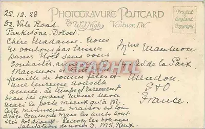Most z Wschodniego Wzgórza. Bournemouth — widok panoramiczny — fotogravura kartki pocztowej nr 2088 — Rewers