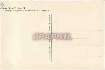 Guingamp — Portal da Igreja Nossa Senhora — Estátuas dos Apóstolos — Edição BENECH e TILIBÉ - Guingamp — Verso