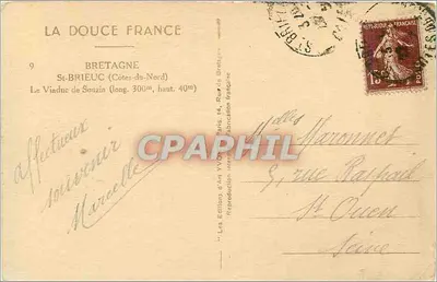 O Viaduto de Souzain — St-Brieuc (Côtes-du-Nord) — Les Édilians d'Art Yvon, Paris — Verso