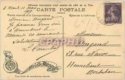 Dinan — Kleine Koffiehuisje in de Rue du Petit Fort — Foto R. Bliné, 31-Bréaux — Achterkant