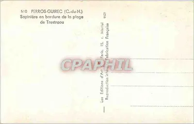 Perros-Guirec (C.-du-N.) — Sapinière wzdłuż plaży Trestreaou — Les Éditions d'Art, Paryż — Rewers