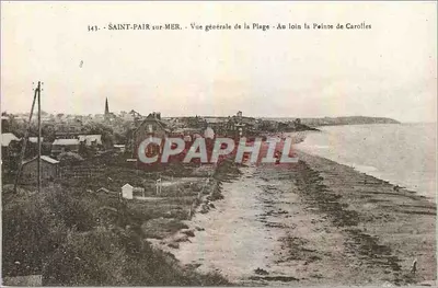 Saint-Pair-sur-Mer — Vista geral da Praia, ao longe a Ponta de Carolles — Laurent-Néret-Nommes, n° 343