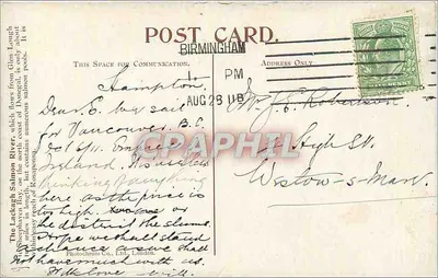 O Rio Lackagh Salmon — Rosapenna, Co. Donegal — Photochrom Co. Ltd. London — Verso