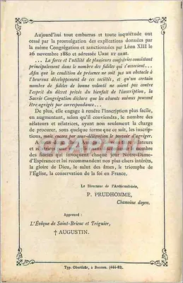 Anjo e Virgem — Ano 1881 — Typ. Oberthür, em Rennes (444-83) — Verso