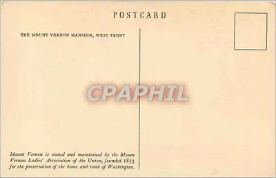 Mount Vernon Mansion — Front Zachodni — M. V. L. A. 1949 — Rewers