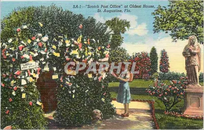 Escritório Postal Escocês na Casa Mais Antiga — St. Augustine, Fla. — Buval News Company, Jacksonville, Fla.