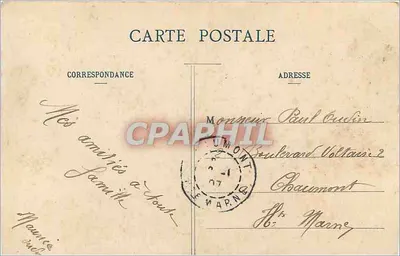 Paris - A Torre Eiffel — editor desconhecido, n° 109 — Verso