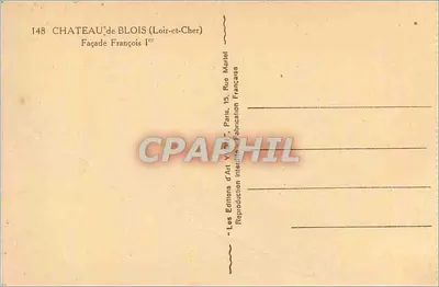 Castelo de Blois — Facha de Francisco I — Éditions d'Art Yvain, Paris — Verso