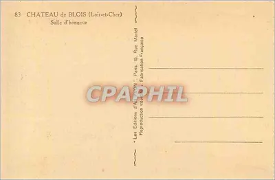 Zamek w Blois — Sala honorowa — Les Éditions d'Art WON, Paryż — Rewers