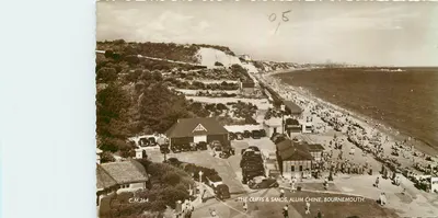 As falésias e as praias, Alum Chine, Bournemouth — Bilhete postal moderno n°79 — Sundry Series