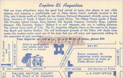 Árvore de cerejeira viva em St. Augustine — Palms Motor Court, 137 San Marco Ave — Verso