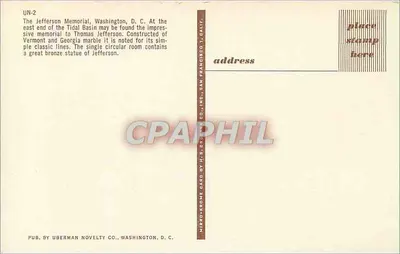Memorial de Jefferson — Washington, D.C. — H.S. Grubman Co., Inc. — Verso