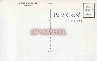 Zachód słońca — Floryda — "Plasticrome" by Edampdick, n° P696 — Rewers