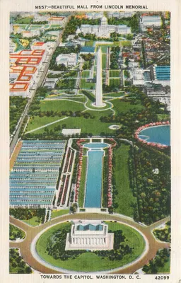 Visão aérea do Mall em direção ao Capitólio — Washington D.C. — editor Metrocraft