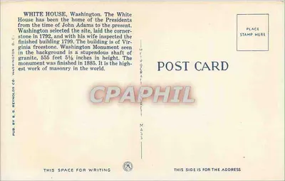 Casa Branca e monumento de Washington — Harris & Ewing, n° 45546 — Verso