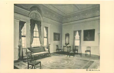 Sala de jantar em Mount Vernon — editor M.V.L.A. — número de série não visível