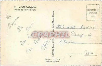 Caen (Calvados) — Plac Prefektury — Éditions Gaby, Nantes — Rewers