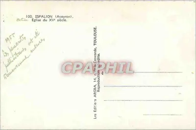 Espalion (Aveyron) — Katedra z XV wieku — Wydawnictwo ARGRA — Rewers