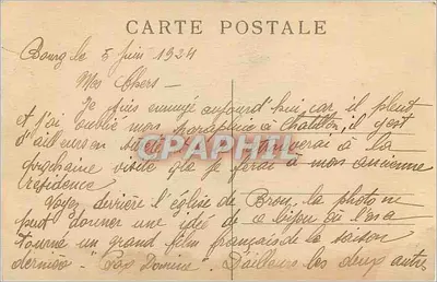 Bourg (Ain) — Kościół Brou — Stara pocztówka n°51 — Rewers