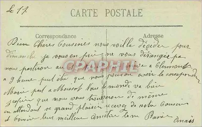 Castelo da Garde — Estrada de Thiers para Lezoux (P.-de-D.) — G. d'O. - L'Auvergne, n° 259 — Verso