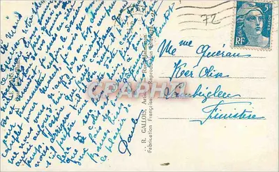 Widok miasta Suze-sur-Sarthe — most nad Sarthe — wydawca R. GALLOIS — Rewers