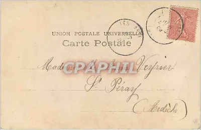 Jovem mulher — retrato — Carta postal da União Postal Universal — Verso