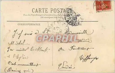 De Mont Saint-Michel — De Aankomst van een Pilgertocht — onbekende uitgever, n°6 — Achterkant