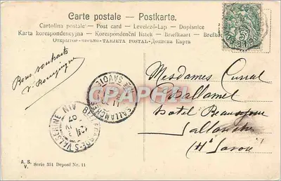 Zasnieżone góry — dekor hawranu — wydawca A.S. Serie 351 — Rewers