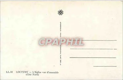 Loctudy — Katedra widziana z całości (Strona Północna) — LL.10 — Arts Photomécaniques, Paryż — Rewers